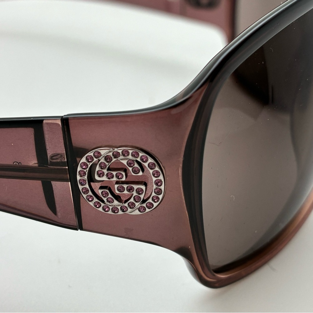 Gucci Women's Sunglasses - GG2537/STRASS LT-7 Plum Color, Wrap Style